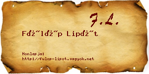Fülöp Lipót névjegykártya